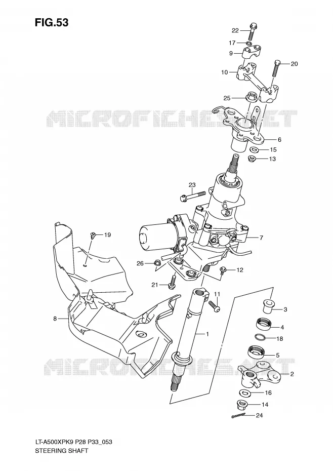 COLONNE DE DIRECTION Suzuki QUAD 500 VINSON 2009  LT-A500XPZK9(P28/P33)