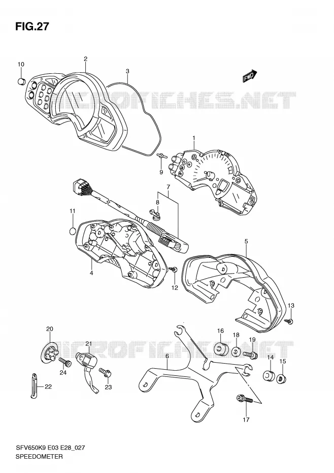 COMPTEUR Suzuki MOTO 650 GLADIUS 2010  SFV650L0(E3/E28)