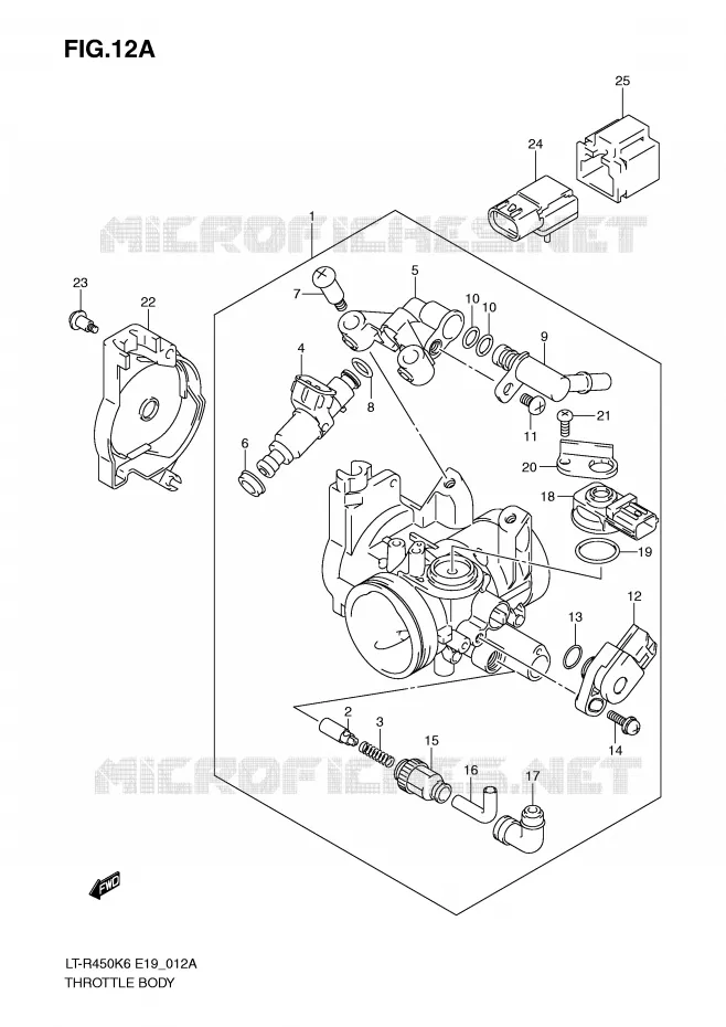 CORPS DE PAPILLON (MODEL K9/L0) Suzuki QUAD 450 QUADRACER 2009  LT-R450ZK9(E19)