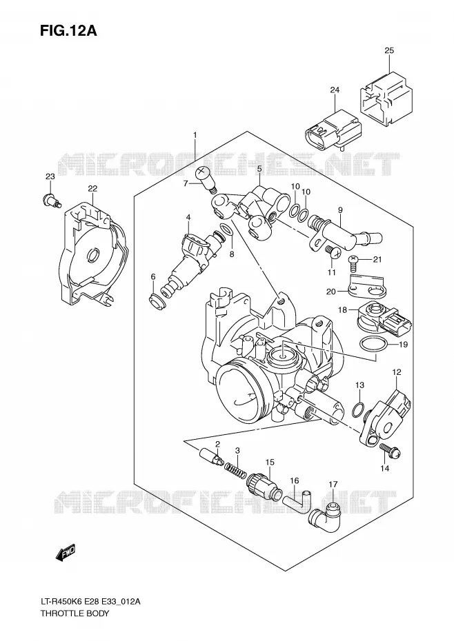 CORPS DE PAPILLON (MODEL K9/L0) Suzuki QUAD 450 QUADRACER 2010  LT-R450ZL0(E28/E33)