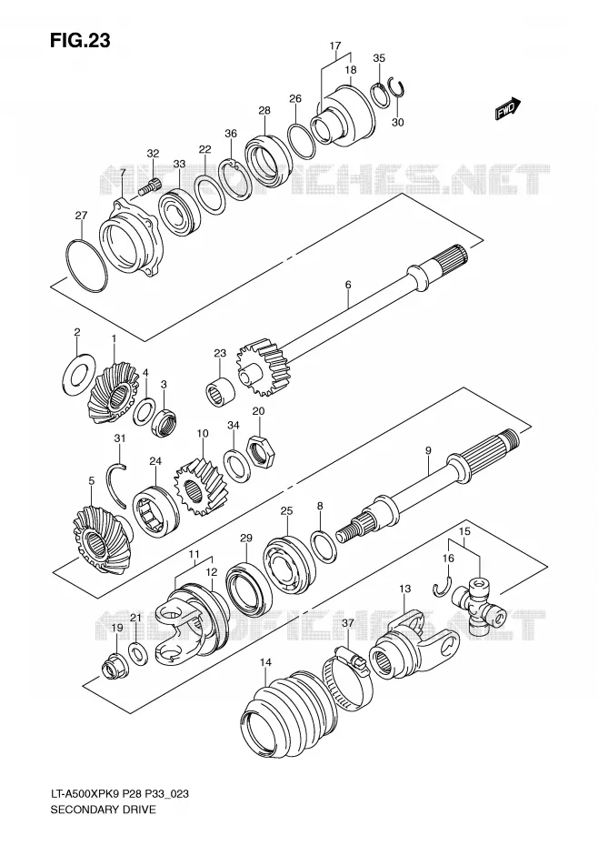 COUPLE CONIQUE Suzuki QUAD 500 KINGQUAD 2009  LT-A500XPK9(P28/P33)