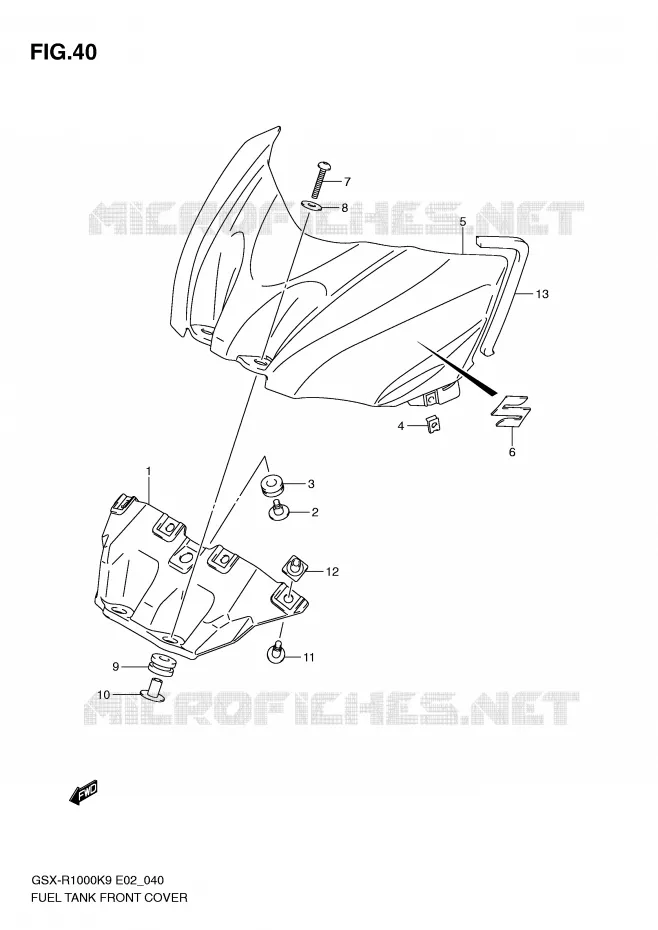 COUVRE RESERVOIR Suzuki MOTO 1000 GSX-R 2009  GSX-R1000K9(E2)