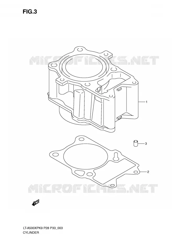 CYLINDRE Suzuki QUAD 500 KINGQUAD 2010  LT-A500XPZL0(P28/P33)