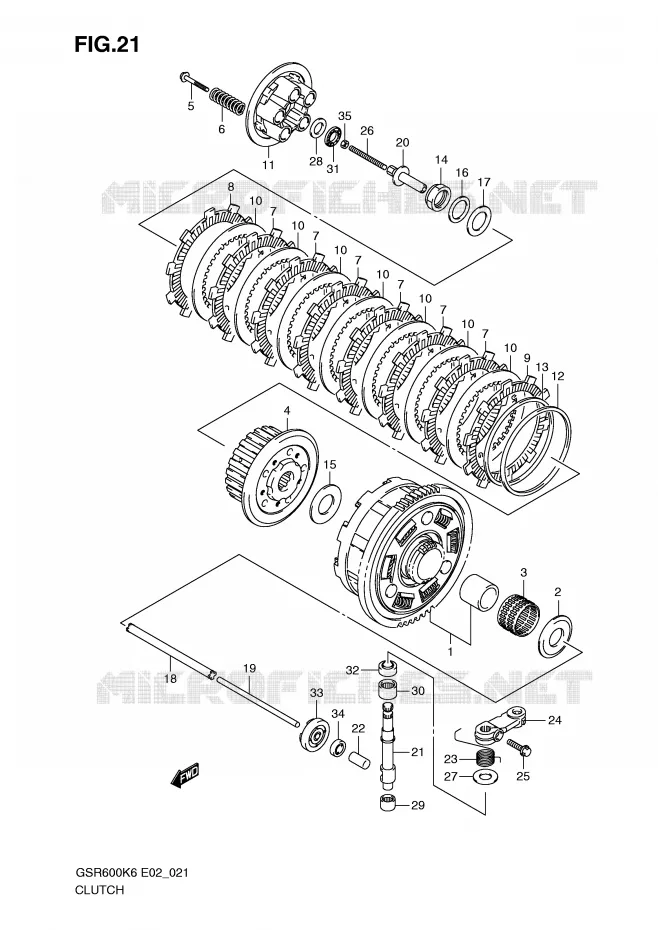 EMBRAYAGE Suzuki MOTO 600 GSR 2009  GSR600AK9(E2)