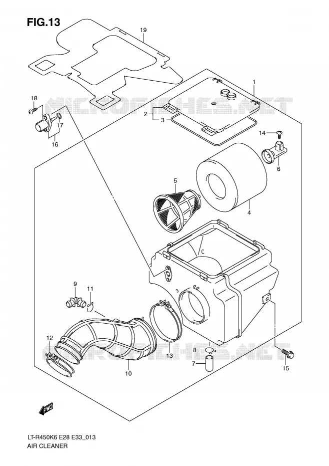 FILTRE A AIR Suzuki QUAD 450 QUADRACER 2009  LT-R450ZK9(E28/E33)