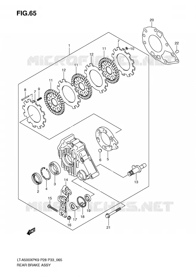 FREIN ARRIERE Suzuki QUAD 500 VINSON 2009  LT-A500XPK9(P28/P33)