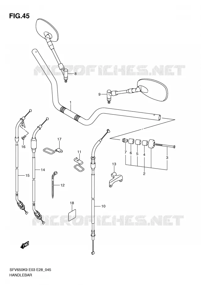 GUIDON Suzuki MOTO 650 GLADIUS 2009  SFV650K9(E3/E28)