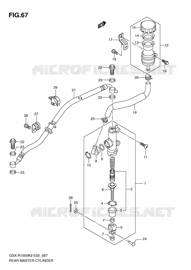 MAITRE CYLINDRE ARRIERE Suzuki MOTO 1000 GSX-R 2010  GSX-R1000ZL0(E2)