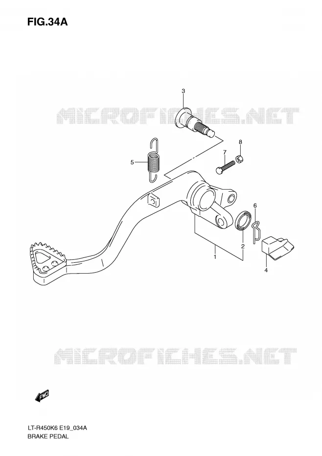 PEDALE DE FREIN (MODEL K9/L0) Suzuki QUAD 450 QUADRACER 2010  LT-R450ZL0(E19)