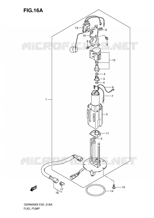 POMPE A ESSENCE (MODEL K9/L0) Suzuki MOTO 600 GSR 2010  GSR600L0(E2)