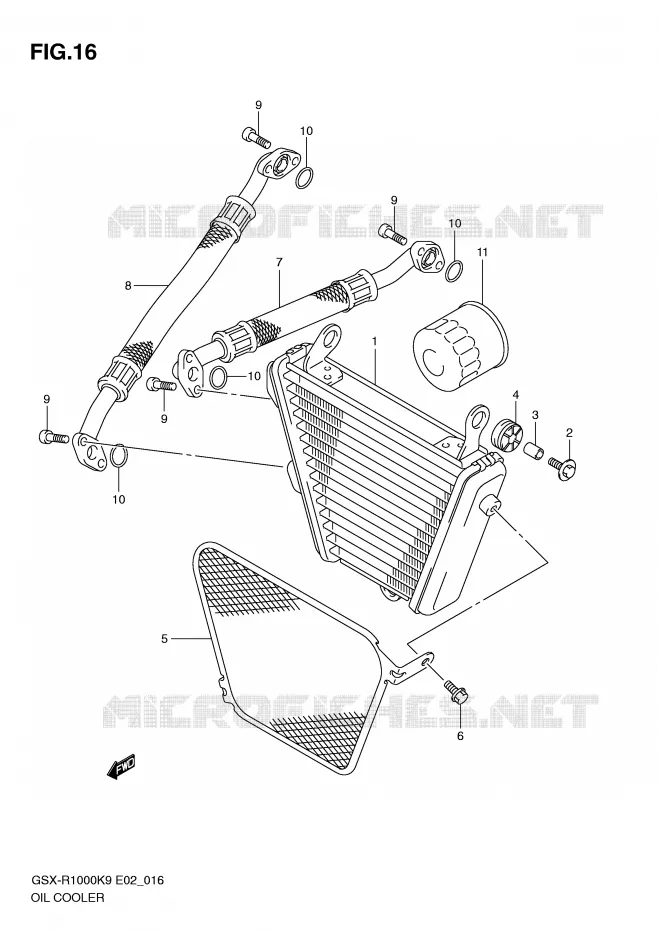 RADIATEUR D'HUILE Suzuki MOTO 1000 GSX-R 2010  GSX-R1000UFL0(E2)
