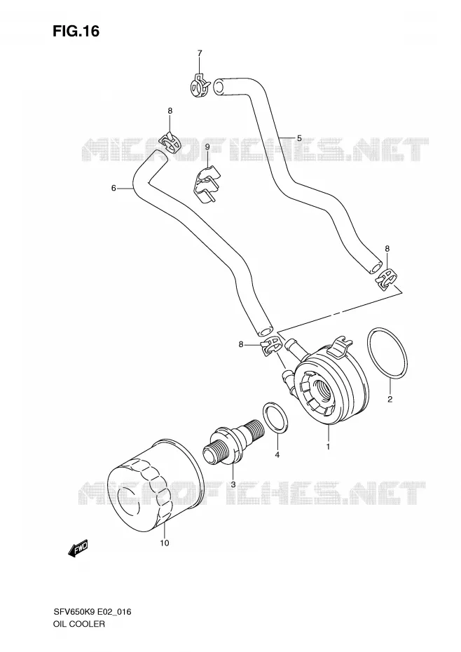 RADIATEUR D'HUILE Suzuki MOTO 650 GLADIUS 2010  SFV650L0(E2)