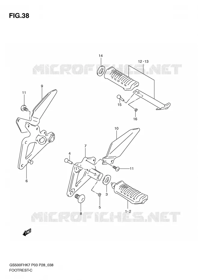 REPOSE PIED Suzuki MOTO 500 GS-F 2009  GS500FHK9(P3)