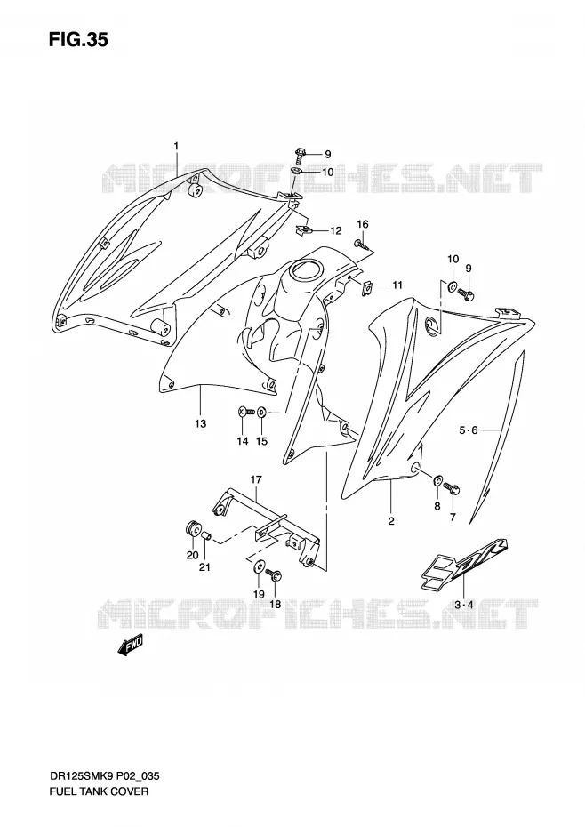 RESERVOIR D'ESSENCE - COUVERCLES Suzuki MOTO 125 DR 2009  DR125SMK9