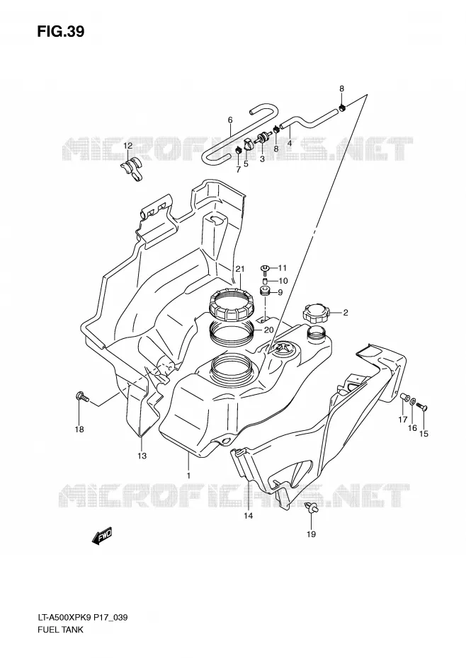 RESERVOIR D'ESSENCE Suzuki QUAD 500 VINSON 2009  LT-A500XPK9(P17)