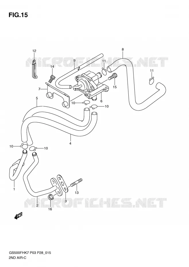SYSTEME RECYCLAGE GAZ ECHAPPEMENT Suzuki MOTO 500 GS-E 2009  GS500HK9(P3)