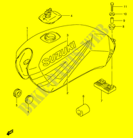 RESERVOIR D'ESSENCE (MODELE R P37) pour Suzuki GS 125 1991