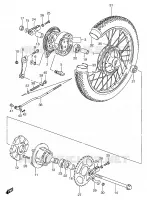 ROUE ARRIERE (GS125UX/X/SX/SUX/UY/SY/SUY) pour Suzuki GS 125 2000