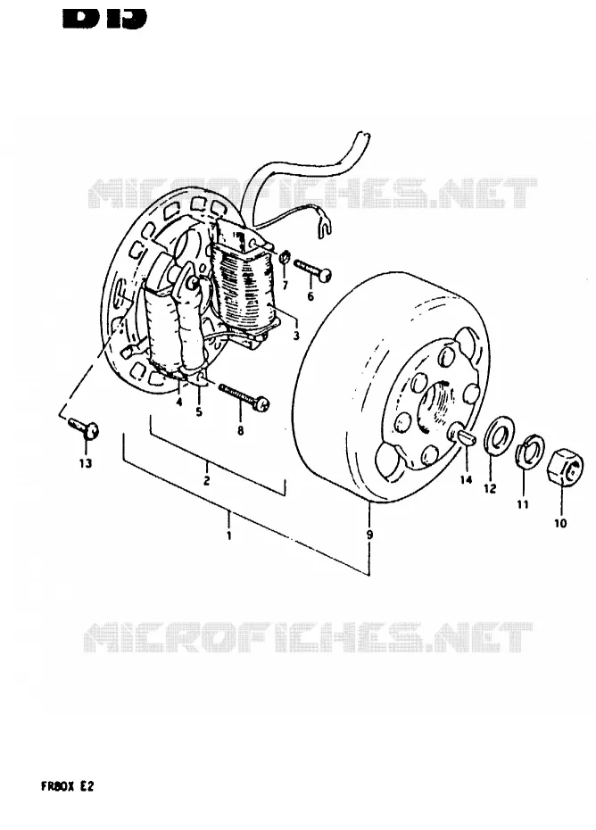ALLUMAGE ROTOR - STATOR (E8) Suzuki SCOOTER 80 FR 1981  FR80X