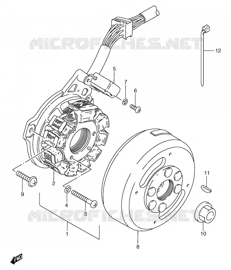 ALLUMAGE ROTOR - STATOR (GS125UX/UY) Suzuki MOTO 125 GS 2000  GS125SY(E71)