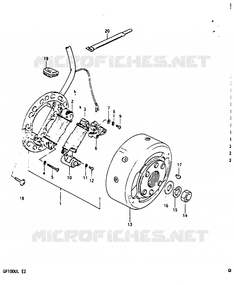 ALLUMAGE ROTOR - STATOR Suzuki MOTO 100 GP 1999  GP100UX(X/D/L)