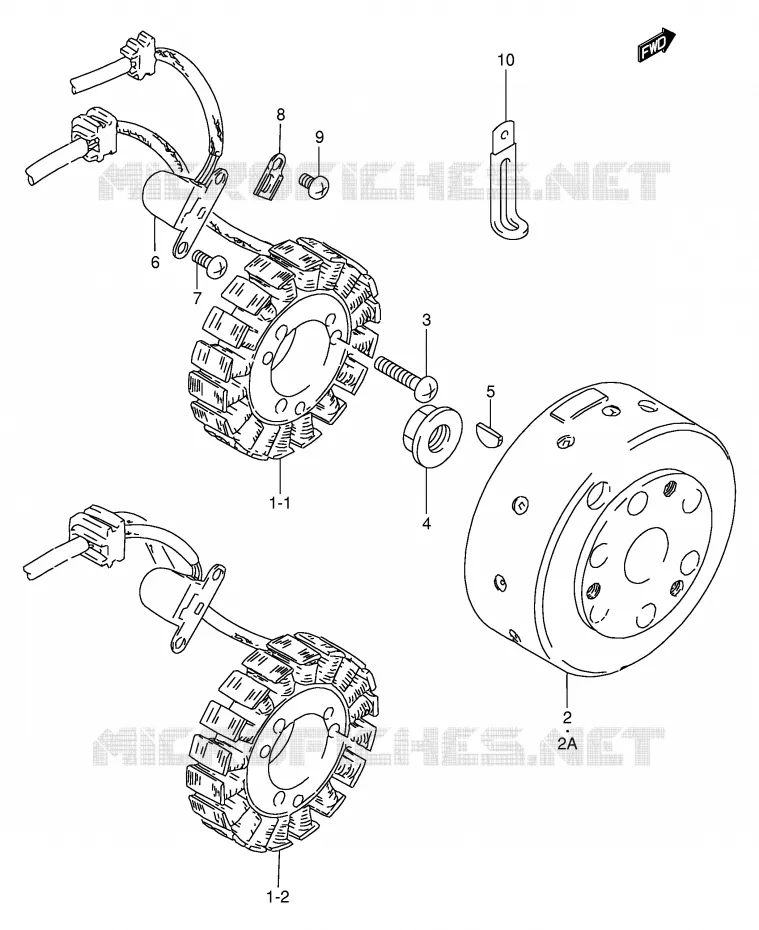 ALLUMAGE ROTOR - STATOR Suzuki MOTO 250 GN 1988  GN250J(E2)