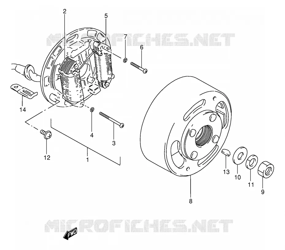 ALLUMAGE ROTOR - STATOR Suzuki SCOOTER 50 FZ 1999  FZ50X(E1)