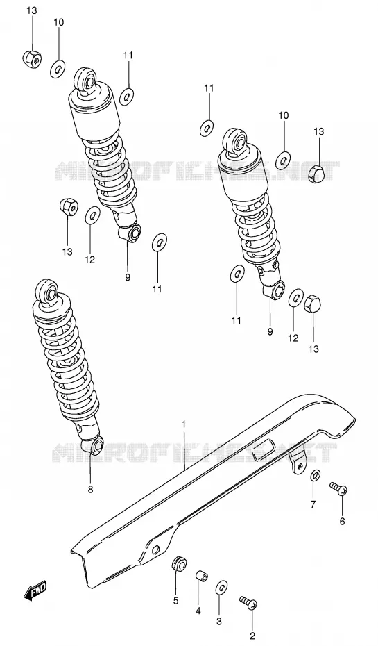 AMORTISSEUR ARRIERE Suzuki MOTO 125 GN 1989  GN125EK(E1)