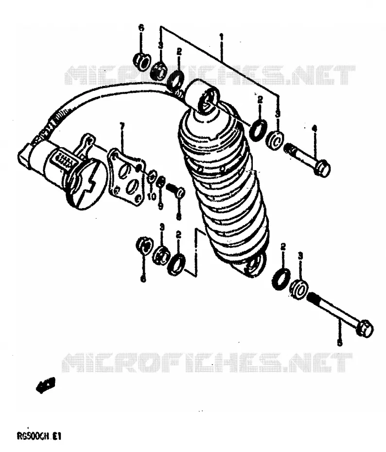 AMORTISSEUR ARRIERE Suzuki MOTO 500 RG 1986  RG500G(E1)