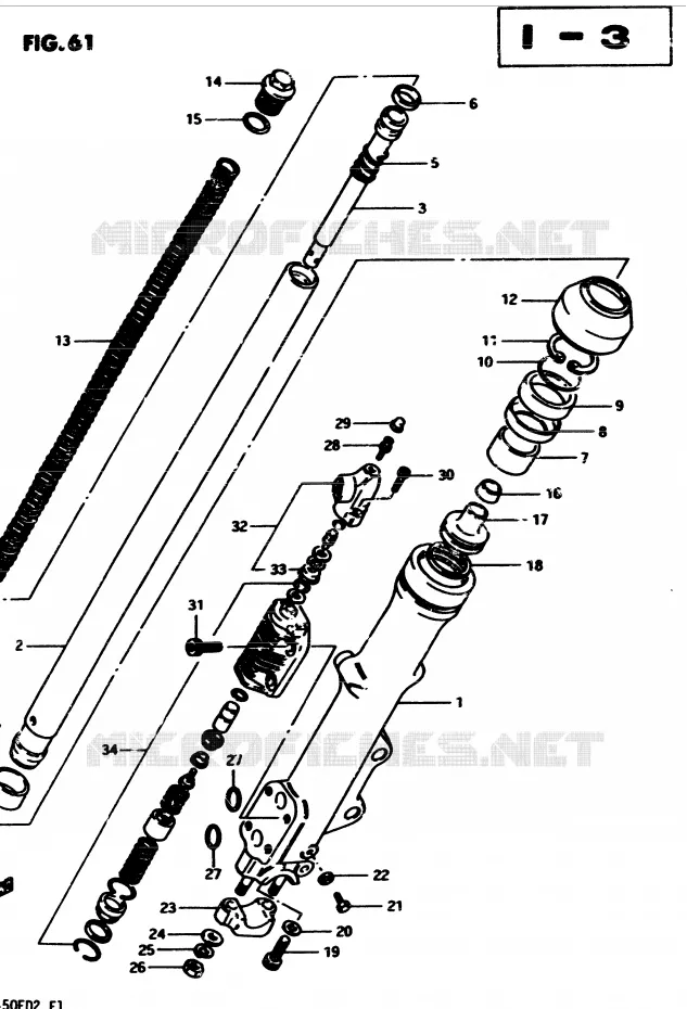 AMORTISSEUR AVANT GAUCHE Suzuki MOTO 450 GS-S 1983  GS450SD(2/Z/D)