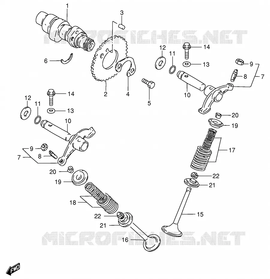 ARBRE A CAMES - SOUPAPES (MODELE F/K/L/M/R) Suzuki MOTO 125 GS 1990  GS125ESL(E1)