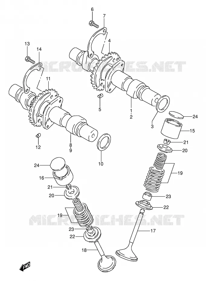 ARBRE A CAMES - SOUPAPES (MODELE K/L/M/N/P) Suzuki MOTO 500 GS-E 1991  GS500EUM(E2)