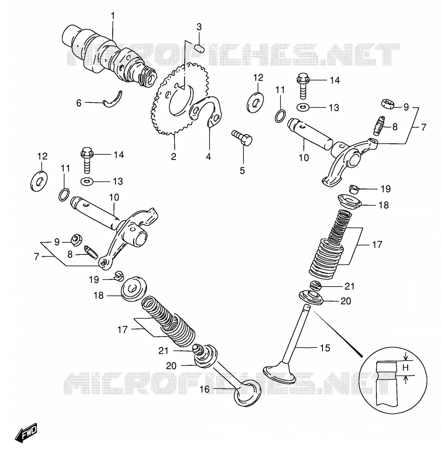 ARBRE A CAMES - SOUPAPES (MODELE Z/D) Suzuki MOTO 125 GS 1990  GS125ESL(E1)