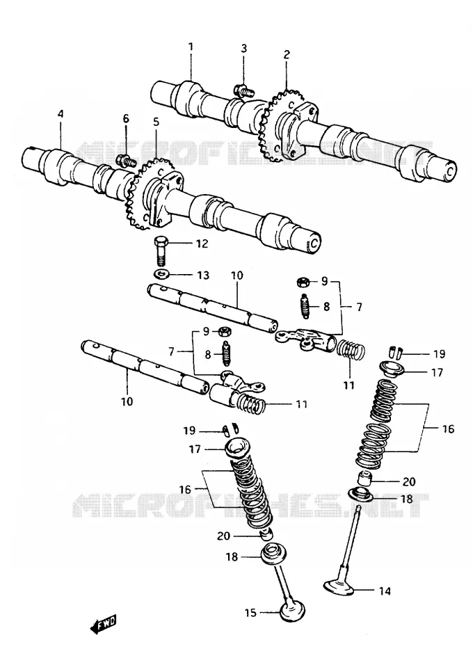 ARBRE A CAMES - SOUPAPES Suzuki MOTO 1150 GS 1985  GS1150EFF(E/F/G)