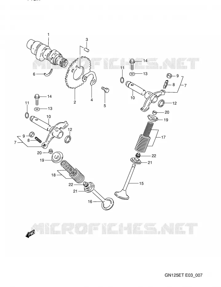 ARBRE A CAMES - SOUPAPES Suzuki MOTO 125 GN 1991  GN125EM(E3)