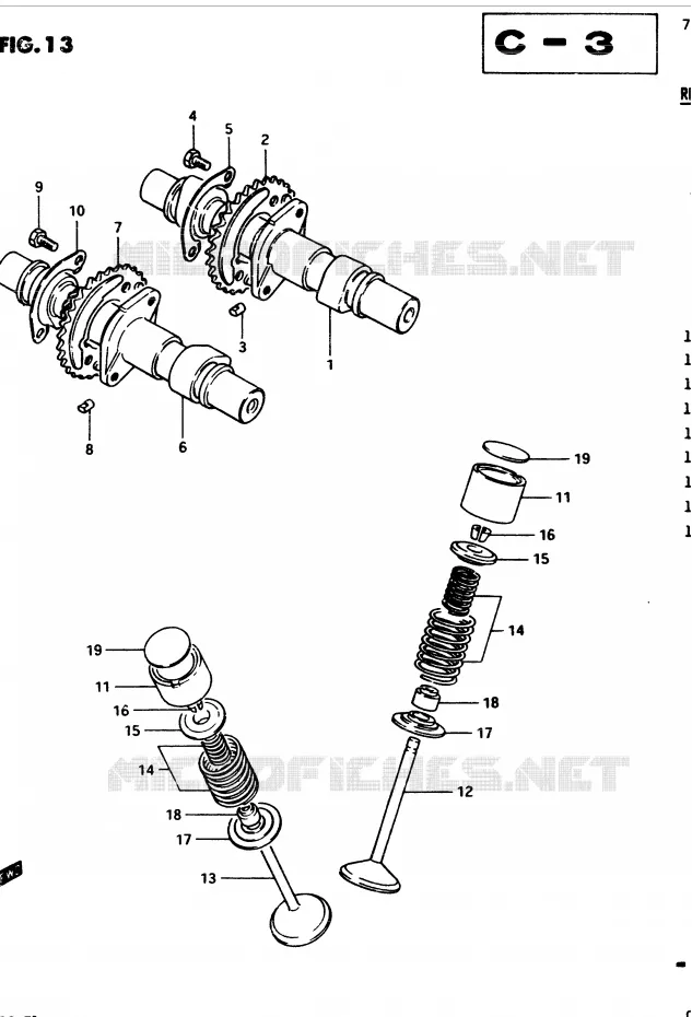 ARBRE A CAMES - SOUPAPES Suzuki MOTO 450 GS 1982  GS4502(2/Z/D)