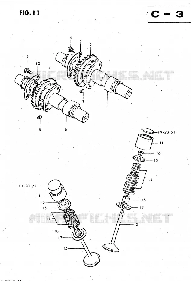 ARBRE A CAMES - SOUPAPES Suzuki MOTO 450 GS-L 1999  GS450LX(E2)