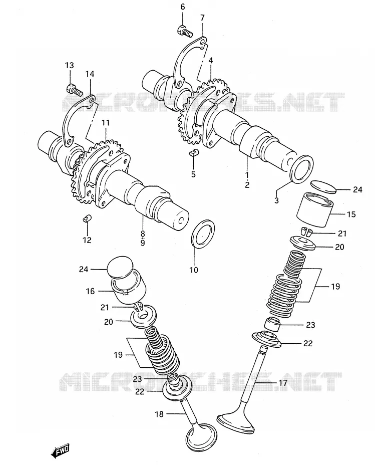 ARBRE A CAMES - SOUPAPES Suzuki MOTO 500 GS-E 1996  GS500ET(E28)