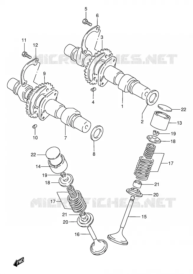 ARBRE A CAMES - SOUPAPES Suzuki MOTO 500 GS-E 2001  GS500HUK1(E2)
