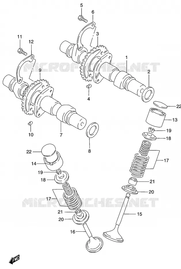 ARBRE A CAMES - SOUPAPES Suzuki MOTO 500 GS-E 2003  GS500UK3(P19)