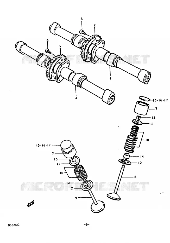 ARBRE A CAMES - SOUPAPES Suzuki MOTO 850 GS 1986  GS850G