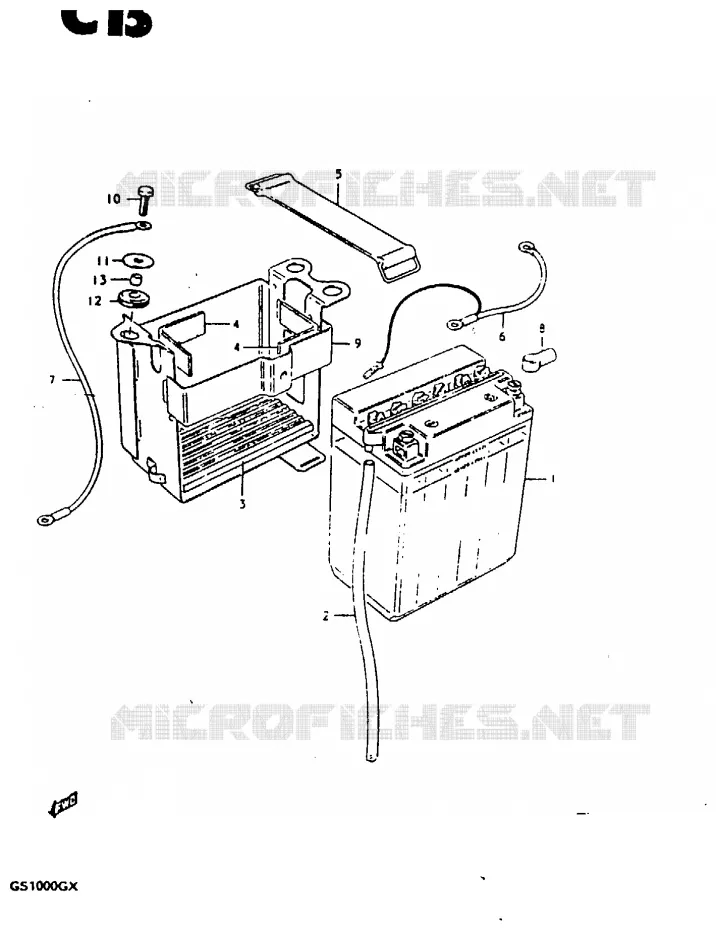 BATTERIE Suzuki MOTO 1000 GS 1981  GS1000GX(X/T)