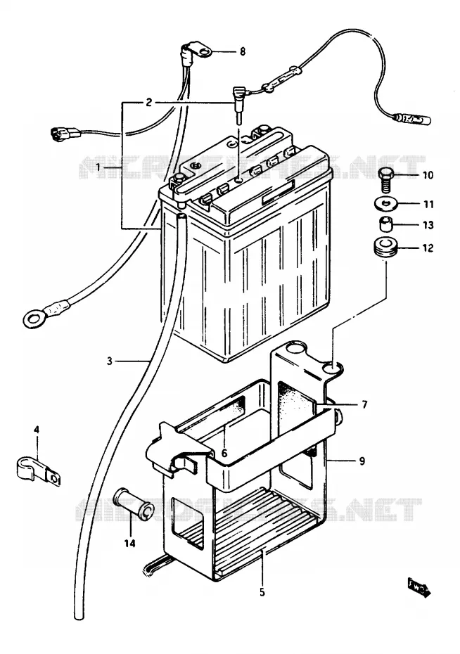 BATTERIE Suzuki MOTO 1100 GSX-E 1985  GSX1100EEF(E/F/G)