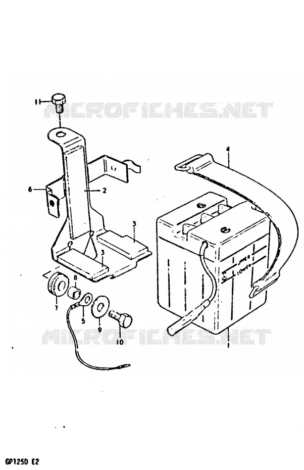 BATTERIE Suzuki MOTO 125 GP 1983  GP125D(X/D)