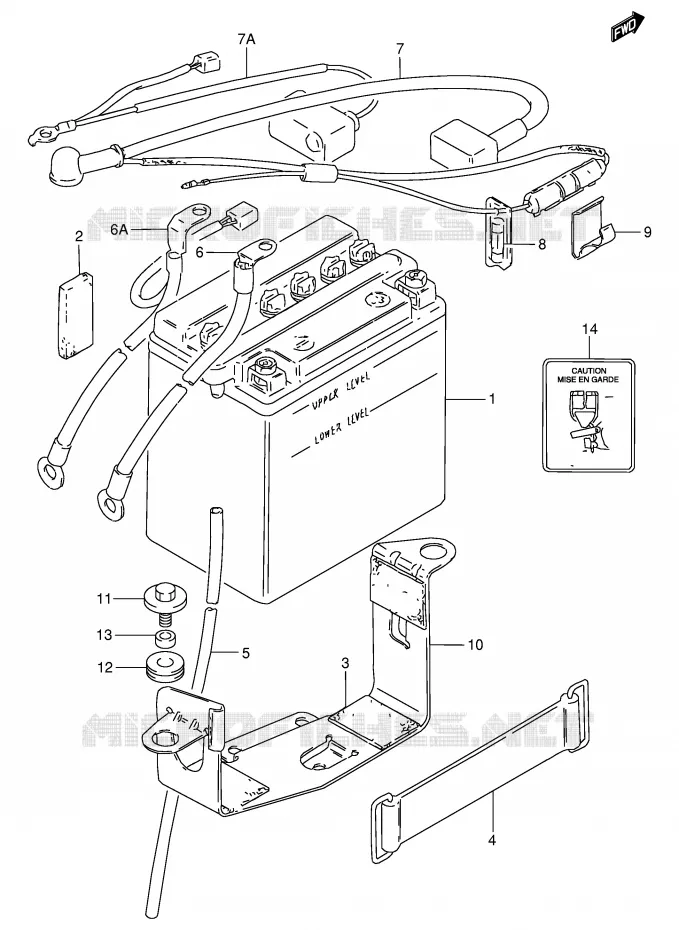 BATTERIE Suzuki MOTO 250 GN 1991  GN250M(E2)