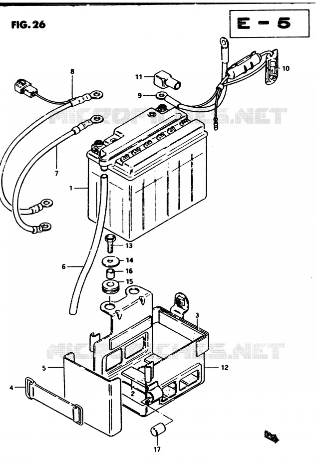 BATTERIE Suzuki MOTO 450 GS 1982  GS450Z(2/Z/D)