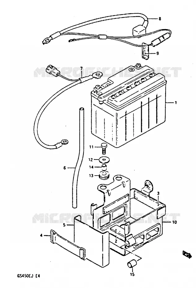 BATTERIE Suzuki MOTO 450 GS-S 1988  GS450SJ(E/F/G/H/J)
