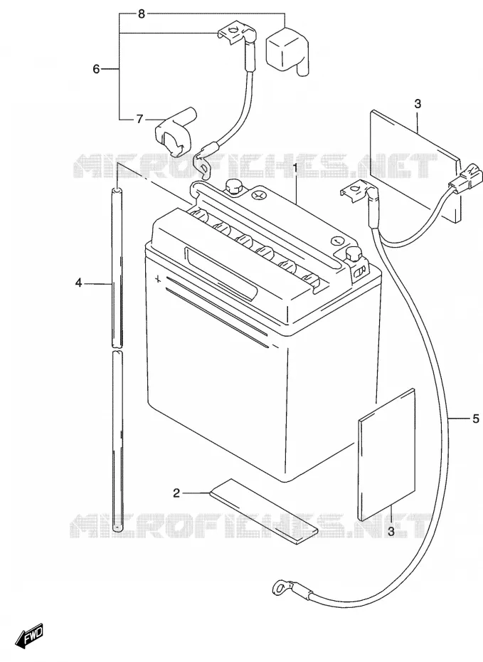 BATTERIE Suzuki MOTO 500 GS-E 2003  GS500HUK3(P19)