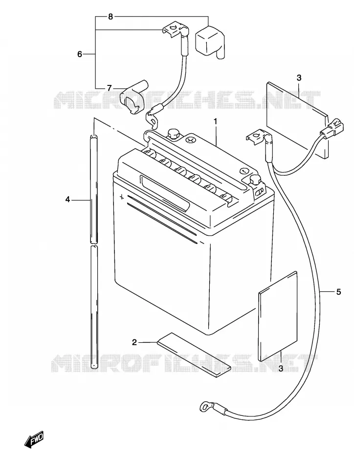 BATTERIE Suzuki MOTO 500 GS-E 2004  GS500UK4(P19)