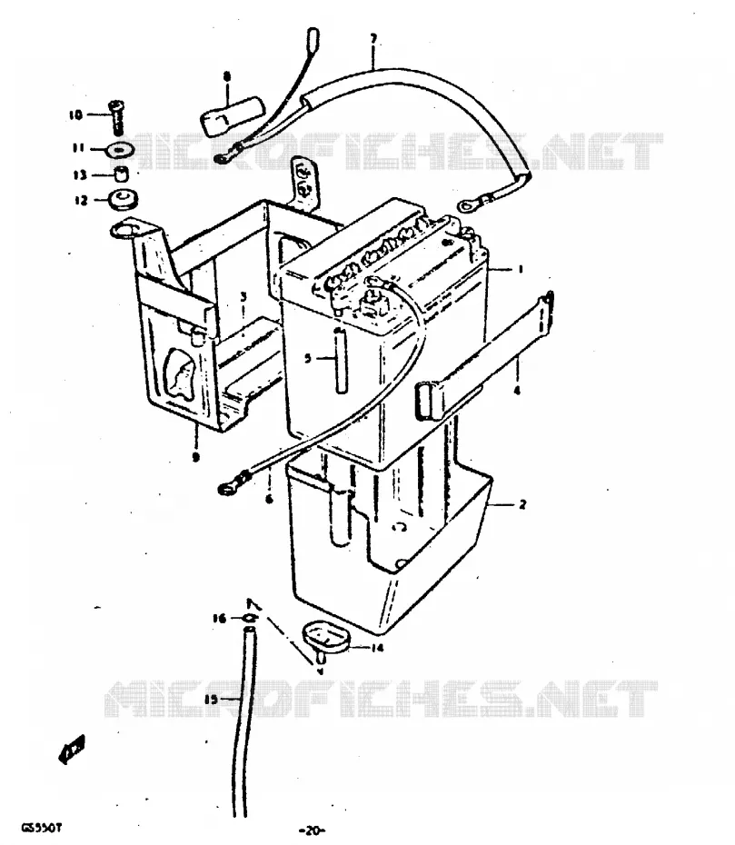 BATTERIE Suzuki MOTO 550 GS 1980  GS550ET(T)